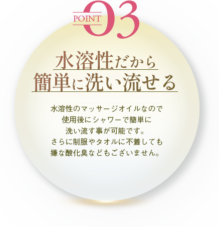 水溶性だから簡単に洗い流せる